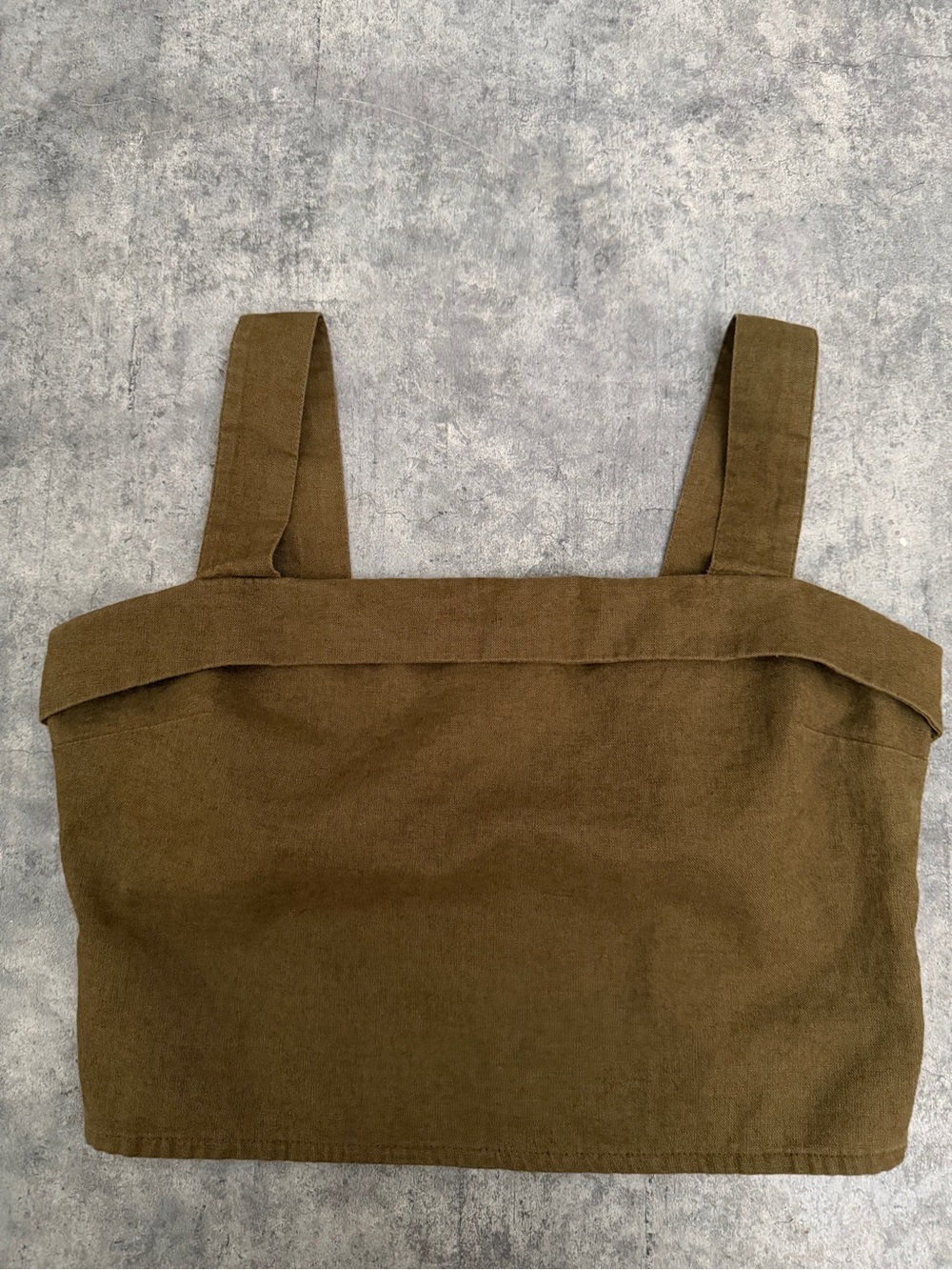 Abercrombie & Fitch Forest Green Smock Crop Top